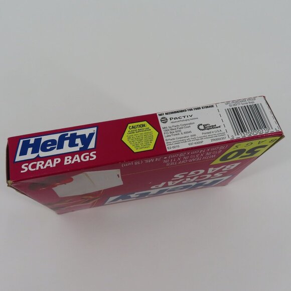 Hefty Scrap Bags With Tear Off Ties 50 Bags Discontinued UPC 013700002106 NEW - Picture 4 of 10